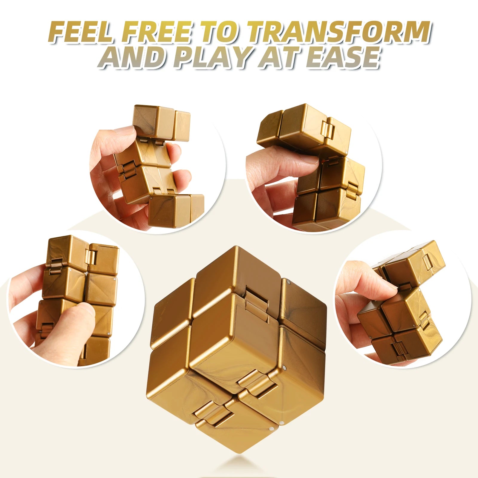 Infinity Cube Sensory Fidget Toy, Fidgeting Game for Kids and Adults, Cool Mini Toy for Stress and Anxiety Relief and Kill Time