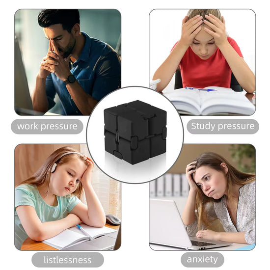 Premium Alloy & Plastic Infinity Cube Fidget Toy – Stress Relief, Anxiety & Sensory Toy for Kids & Adults