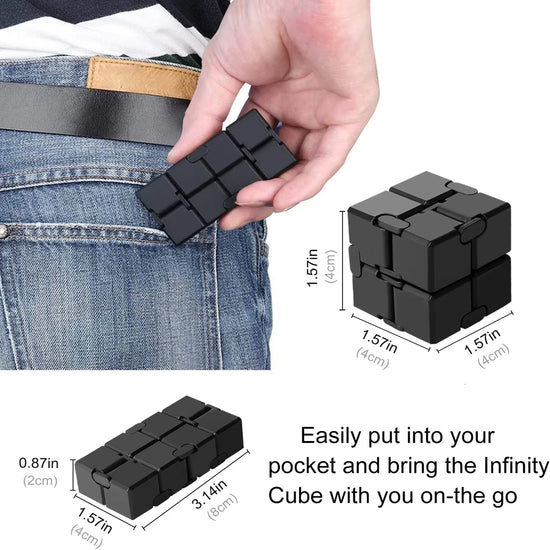 Premium Alloy & Plastic Infinity Cube Fidget Toy – Stress Relief, Anxiety & Sensory Toy for Kids & Adults