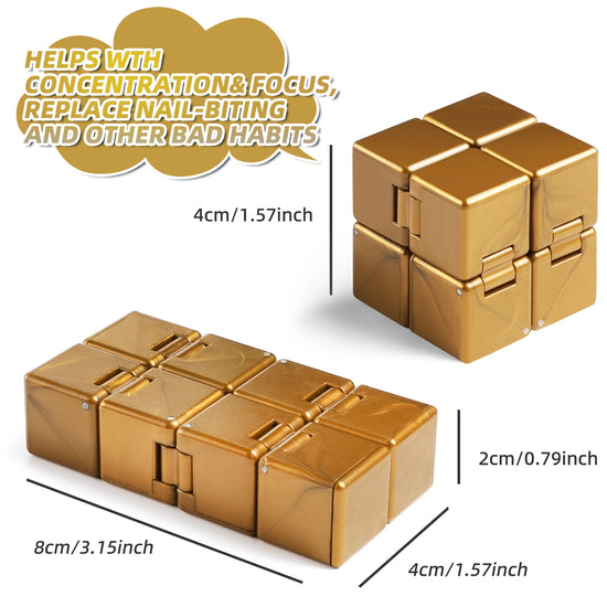 Infinity Cube Sensory Fidget Toy, Fidgeting Game for Kids and Adults, Cool Mini Toy for Stress and Anxiety Relief and Kill Time